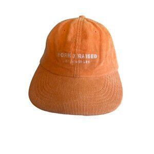 Born X Raised Los Angeles Orange Corduroy Cap Adjustable
